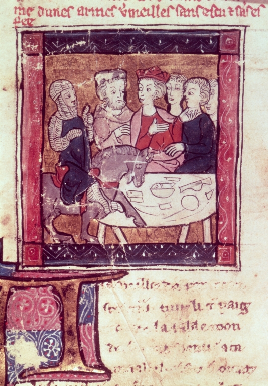 Galahad comes to Arthur, Ms. 4697 Fr. 110, Folio 405