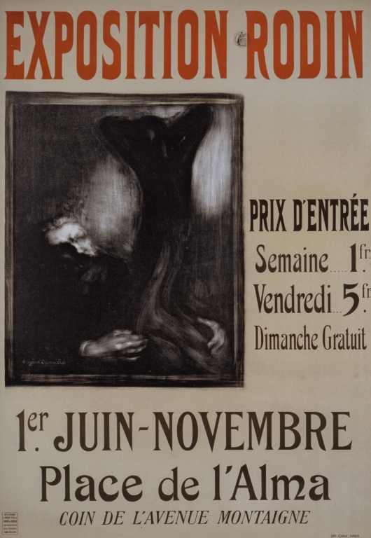 Carriere Exposition Rodin 1er Juin-Novembre Place de l Alma 1900 Vintage Poster