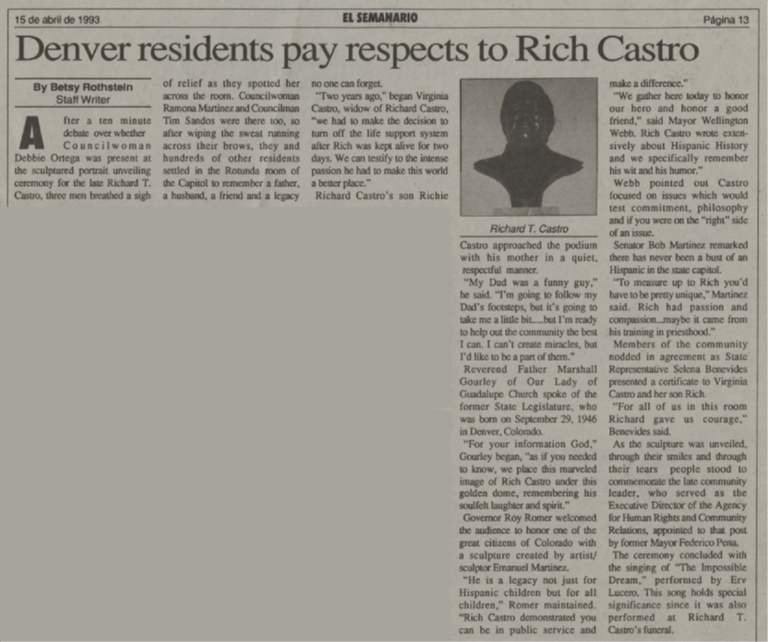 Denver residents pay respects to Rich Castro