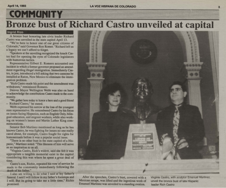 Bronze bust of Richard Castro unveiled at capital
