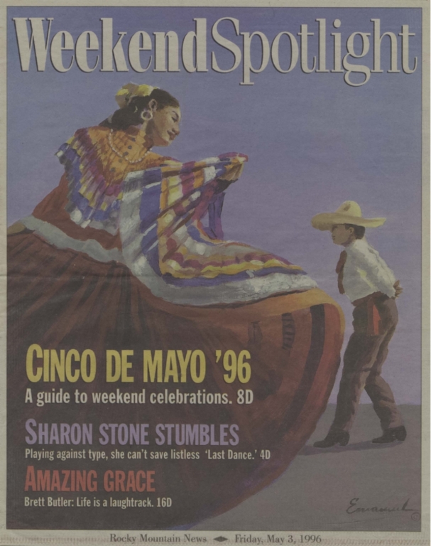 Cinco de Mayo ’96: A guide to weekend celebrations (cover illustration by Emanuel Martinez for Weekend Spotlight)