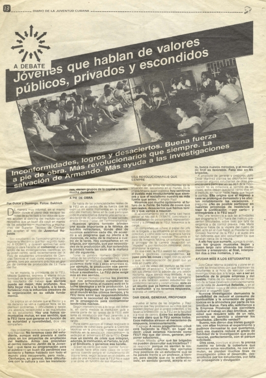 Four pages of Diario de la Juventud Cubana