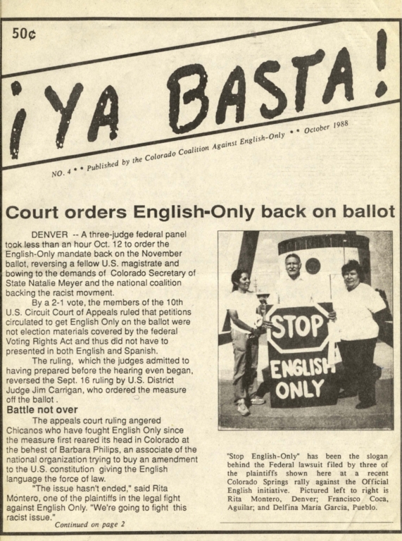Ya Basta: Court Orders English-Only Back on Ballot